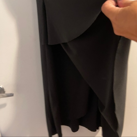 Dress Black Petite robe noir L strapless wrap Jennifer Benitier neck - Picture 2 of 5